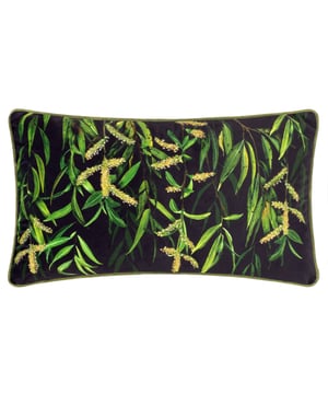 Introducing the Braywick Willow Cushion, an exquisite addition to any home that draws inspiration from the gentle beauty of weeping willow branches in bloom. This cushion features a delicate design, expertly printed on opulent velvet, which offers a sensory delight both in texture and appearance. Complementing the printed design, subtle embroidery adds a layer of sophistication, creating a rich tapestry of elegance and artistry that elevates any space.