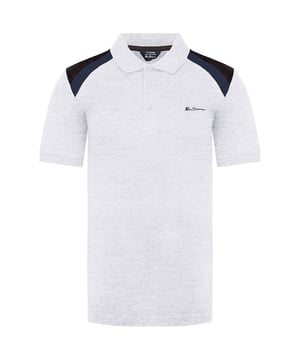 Ben Sherman bestickte Herren hellgraues Poloshirt
