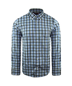 Eden Park Paris Regular Checkered  Mens Blue Oxford Shirt 98CHECLE0015 HORIZON