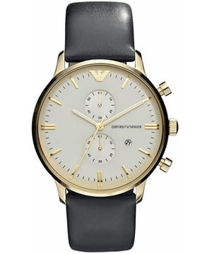 Emporio Armani AR0386 - Reloj para hombre cuarzo acero inoxidable• material: acero inoxidable• cristal: minèral• pulsera: cuero• correa: plateado• resistencia al agua: 50 m (5 ATM)• tamaño de la caja: 40 mm