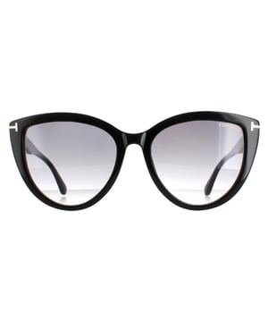 Tom Ford Cat Eye Womens Shiny Black Smoke Gradient  Isabella FT0915   Sunglasses are a stylish cat eye style crafted from lightweight acetate. The look is completed with the famous Tom Ford T's wrapping around the corners to provide instant brand recognition