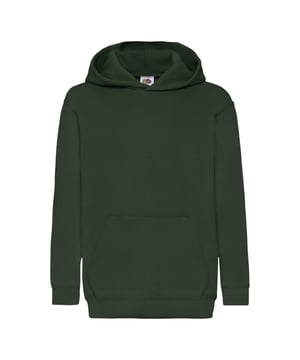 Single jersey back neck tape for comfort.  Double fabric hood without drawcord, in line with European Childrenswear legislation.  Front pouch pocket.  Waist and cuff rib in cotton/elastane for shape retention.  Also available in mens sizes code 62208 and in ladies sizes code 62038. Weight: 280g/m². Fabric: 80% cotton Belcoro® Yarn 20% polyester.