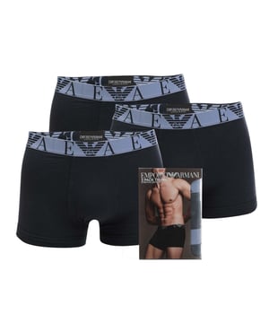 Heren Emporio Armani EA7 3- Pack Katoenen Trunks Boxer in marineblauw.- Elastische tailleband met merkopdruk.- 3-delige set.- Stretch katoenen comfortstof.- 95% Katoen 5% Elastane.- XS = 27-29in- S = 30-32in- M = 32-34in- L = 34-36in- XL = 37-39in- XXL = 39-41inHet spijt ons dat ondergoed om hygiënische redenen niet kan worden geretourneerd.  - Ref: 11135731540035