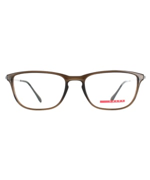 Prada Sport Rectangle Mens Brown PS05IV  Glasses are a rectangle style crafted from lightweight acetate. The Prada logo features on the slender temples for brand authenticity.