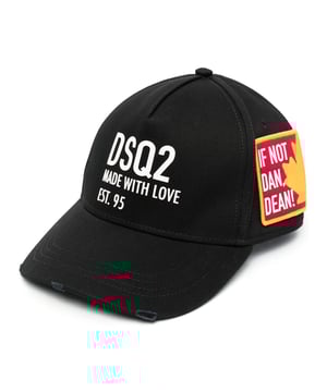 There’s no point in keeping your sleek sense of style a secret. With an embroidery patch to the side and a logo print to the front, this cap will let everyone know. Proudly Dsquared2.



black
cotton
curved peak
distressed finish
tonal stitching
adjustable strap to the rear
eyelet detailing