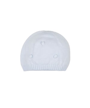 Tricot hat.
 Tassels on the front.
 Size equivalence:
 30 cm -- 0/1 MONTH
 35 cm -- 3 MONTHS
 42 cm -- 1/3 MONTHS
 46 cm -- 6/9 MONTHS
 48 cm -- 12/18 MONTHS
 50 cm -- 24/36 MONTHS
 53 cm -- 4/5 YEARS
 56 cm -- 6/8 YEARS
 Composition: 75% Cotton, 20% Polyamide, 5% Wool
 Care:
- Wash maximum at 30ºC.
 - Iron at medium temperature, max. 110ºC.
 - It is not allowed to use a dryer.
 - Do not use bleach.
 - Does not support dry cleaning.
