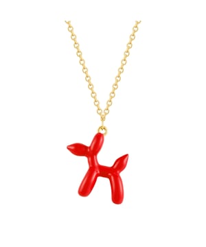 Are you looking for an unusual piece of jewelry that will add a smart touch to your style? The necklace with balloon dog pendant from Glanzstücken München is a real highlight! The bright red pendant, which is carefully covered with enamel, attracts everyone's attention and adds color to your outfit. The delicate chain made of yellow gold-plated 925 sterling silver ensures an elegant and long-lasting look that makes every fashion heart beat faster. This enchanting accessory is ideal for style-conscious women who like to add creative and eye-catching accents. Whether in everyday life or on special occasions - the balloon dog necklace is a playful yet stylish piece of jewelry that brings joy and individuality into your life and will become your new favorite companion!