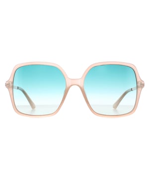 Die Guess GU7845 57P shiny beige green gradient Sonnenbrille hat ein modernes, vielseitiges, quadratisches Gestell, das einer Vielzahl von Gesichtsformen schmeichelt. Das Gestell ist aus hochwertigem Acetat gefertigt, das Haltbarkeit und Tragekomfort garantiert. Das Guess-Logo auf den Bügeln unterstreicht die Qualität und Eleganz der Marke.