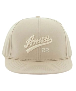 Featuring a Beige Amiri cap, this cap is the perfect way to make a fashion statement. Look great no matter where your day takes you with this stylish and comfortable cap!, 100% Cotton, Fitted Cap, Basebal Style Logo, Large Branded On Front, This Cap Has No Adjustments