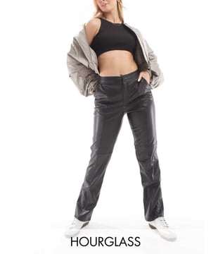 Trousers & Leggings by ASOS DESIGN Saving low-key for another day High rise Concealed fly Side pockets Straight fit Cut with more room around the hipsSold By: Asos