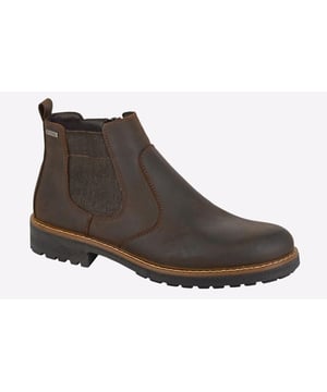 Elevate your wardrobe with these Imac Hillston men's ankle boots, delivered in a classic leather upper in a rustic brown, with a waterproof membrane, and intricate stitch detailing throughout.
- Waxy Leather upper
- Single gusset and inside zip
- Waterproof membrane
- Heel tab for easy on / off
- Intricate stitch detailing
- PU Sole