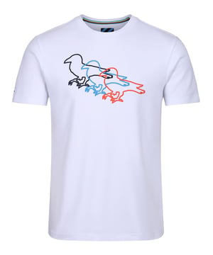Update your casual looks with this laid-back Modern Amusement tee featured in the sustainable conscious cLAssics range. It is cut from a soft organic cotton and is detailed with a crow stencil chest print. This piece is completed with the brands iconic crow embroidery on the right sleeve. Iconic Modern Amusement crow embroidery. Iconic Modern Amusement multi coloured trim tape. Organic cotton. Modern Amusement crow stencil chest print.