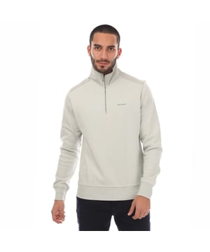 Mens Belstaff Cotton Fleece Alloy Quarter Zip Sweatshirt in mercury.- Ribbed stand-up collar.- Zip neck closure.- Ribbed cuffs and hem.- Phoenix logo patch on the chest.- Cotton fleece.- Regular fit.- 100% Cotton.- Ref: 105238MRCRY