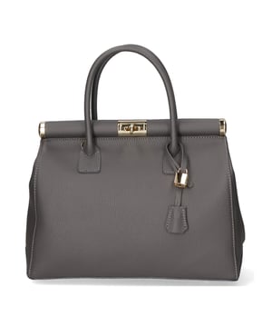 Bolso de mano de mujer de dos compartimentos con bandolera extraíble. Producto artesanal italiano en piel genuina dólar. Hecho en Italia