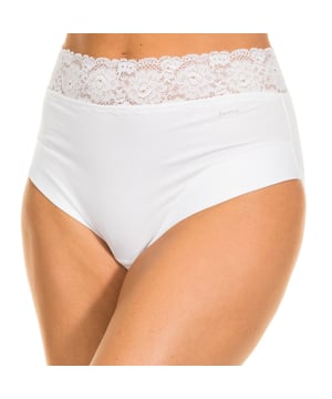 Dolce Taille Slip Janira
 Stof met elastisch effect.
 Brede tailleband met kanten detail.
 Hoog model.
 Detail van de merknaam aan de zijkant van de tailleband.
 De liefste en meest aanpasbare tailleband van katoen.
 Comfortabele en ademende stof, zodat het geen vlekken achterlaat op de huid.
 Binnenvoering.
 Naden in toon zichtbaar.
 Samenstelling: 76% Katoen, 16% Polyamide, 8% Elastaan
 Onderhoud:
Wassen op maximaal 30º.
 - Geen bleekmiddel gebruiken.
 - Niet in de droger.
 - Niet strijken.
 - Niet chemisch reinigen.