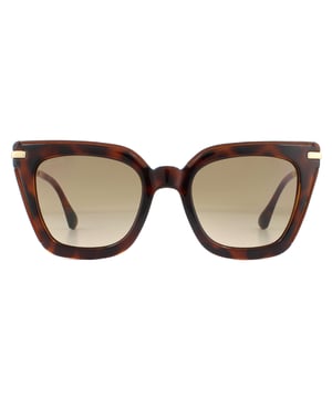 Jimmy Choo Sunglasses Ciara/G/S OCY HA Glitter Havana Brown Gradient are an edgy square style with a chunky plastic frame front and slim metal temples engraved with the Jimmy Choo logo.