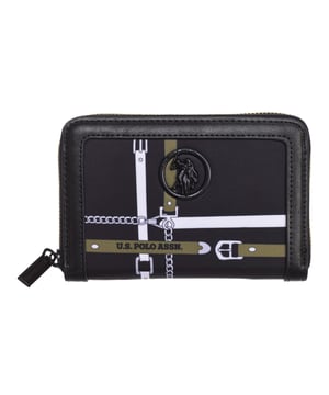 Wallet U.S. POLO ASSN.
 Synthetic.
 Zipper closure.
 Interior with three compartments, slots for 8 card holders, two bill pockets and a zipper pocket.
 Interior lining with brand print.
 Brand logo on the front.
 Seams seen in tone.
 Measures: 15.5x11x2cm
 Composition: 70% Nylon, 30% Polyurethane
 Care:
Clean with a wet cloth.