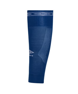 95% Polyamid, 5% Elastan. Marke: Umbro. Design: Logo, Unifarben. Knöchel mit Gummizug, wendbar. Wadenmitte. Bündchen: gerippt. Bündchen zum Umklappen.