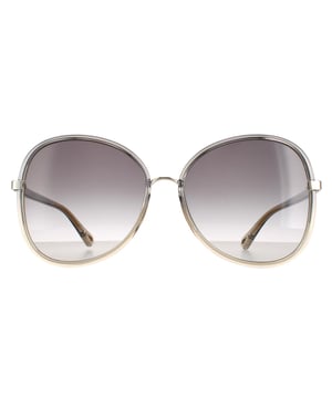Chloe Butterfly Womens Las gafas de sol Ch0030s Franky de color gris a marrón con cristales difuminados y degradado dorado-gris son un elegante estilo mariposa elaborado en acetato ligero. El logotipo de Chloe luce en las finas patillas para garantizar la autenticidad de la marca.