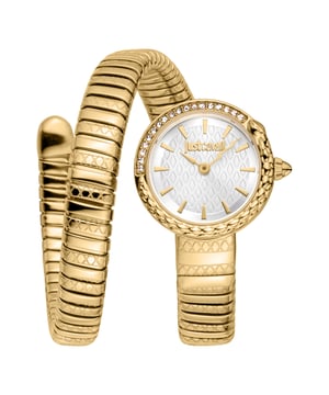 Omarm elegantie met de Just Cavalli Signature Snake Collectie. Deze dameshorloge toont een verbluffende turkooizen wijzerplaat, verpakt in roestvrij staal met een mineraalglas. Het beschikt over een ronde kast van 23 mm, waterbestendig tot 30 m, en een chique roestvrijstalen armband met een vouwsluiting. Aangedreven door een nauwkeurige quartz beweging, combineert dit horloge stijl en functionaliteit voor de moderne vrouw. Voel je zelfverzekerd en in control, versierd met verfijning die in lijn is met jouw levensstijl. JC1L305M0015