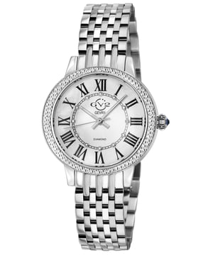 Reloj Suizo de Cuarzo Astor III con Esfera de MOP en Acero Inoxidable y Diamantes