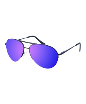 Gafas de sol Kypers con montura de metal.
Color Negro
Forma ovalada.
Lentes de color Violeta
Patillas de metal, con el logo de la marca grabado.
100% Protección UV. 
Cristales antirreflejo.
Incluye una funda de tela de protección.

Medidas:  Alto lente: 50 mm. Ancho lente: 62 mm. Puente: 14 mm. Patillas: 143 mm.

Limpieza y manutención:
-Limpiar las gafas con agua y jabón (neutro).
- No utilice paños sucios o abrasivos, que puedan alterar las características de los filtros.
- Utilice solo accesorios y repuestos originales.