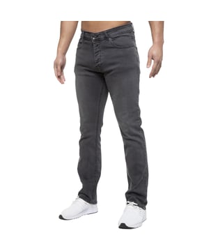 Enzo Mens Designer Straight Leg Stretch Denim Jeans. Featuring 5 pockets, Button Fly and Branded buttons and rivets. Finished with a PU leather waist label. (EZ359)