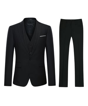 [Materialpflege] HOCHWERTIGES MATERIAL – 70 % Polyester, 30 % Viskose für die Außenseite. Es ist bequem, atmungsaktiv, weicher, glatter, leichter zu waschen und behält seine Form. 94 % Polyester und 4 % Viskose für die Innenseite. Es atmet frei und nimmt Schweiß auf. WASCHEN – Chemische Reinigung wird empfohlen; Handwäsche ist möglich, jedoch mit kaltem Wasser. [Stildesign] SLIM FIT – Dieser Anzug hat ein spitzes Reversdesign und einen kleinen Schnitt mit 3D-Drapierung. Revers, vier Knöpfe am Ärmel und Knopfverschluss. Flache, lockere Hose mit verlängertem Hüftgurt und schrägen Seitentaschen. Slim-Fit-Anzüge sind etwas enger als Anzüge mit normaler Passform. Wenn Sie sie anziehen, lassen sie Sie kleiner und schärfer wirken. Und sie sehen modern und gut aus. VIELSEITIGER ANLASS – Er eignet sich für viele Anlässe wie Hochzeiten, das tägliche Leben, Geschäftstreffen, modische Partys, jeden großen Feiertag usw. Er ist auch perfekt für junge Männer, die sich auf die Heimkehr vorbereiten und zur Schule zurückkehren. [Paket] 1 * Blazer + 1 * Hose + 1 * Weste