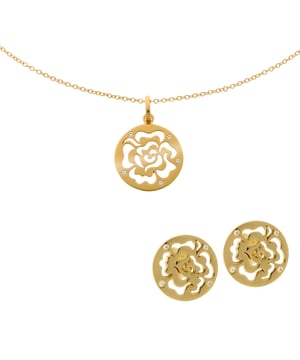 This Orphelia Set: Chain-Pendant + Earrings in Gold is made of the highest quality allergy free 925 Sterling Silver. The Orphelia 'Fiore' Women's 925 Sterling Silver Set: Chain-Pendant + Earrings - Gold SET-7079/2 comes delivered in a beautiful gift box and has a two year warranty - the perfect gift to spoil yourself or a loved one.