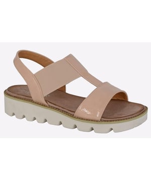 Discover a seamless blend of elegance and comfort with these nude PU sandals from Cipriata , featuring an elasticated strap for both comfort and style. With a PU matt upper, padded microfibre sock, and EVA sole, these sandals offer the perfect blend of fashion and function, ideal for daily wear. 
 - PU matt upper 
 - PU lining 
 - Elasticated strap 
 - Padded micro fibre sock 
 - EVA Sole