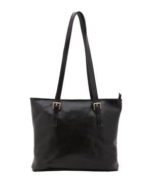 Bolso bandolera para mujer. El cierre es con cremallera. Los bolsillos internos son dos con cremallera y dos abiertos. Los bolsillos externos son uno en la espalda con cremallera. Falta la correa para el hombro. El mango es de piel. Hay dos compartimentos internos. El material exterior es auténtica piel de vacuno. Internamente está forrado en algodón. Medidas: 31x41x10 cm. Hecho en Italia