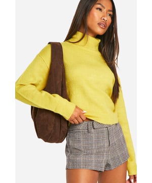 Seeking a pullover jumper that brings super flattering vibes? Look no further than this cute cropped jumper. With the hem cut at or above the waist, this type of short jumper usually comes with long sleeves for maximum style impact and extra warmth. Helping to nip you in at the waist and create an hourglass silhouette, it's a look that will serve attitude over and over again. We wear ours with high waisted denim, slick faux leather trousers and bold animal print skirts for a style that breaks the mould.Style: Lightweight JumperFabric: AcrylicNeckline: Roll NeckSleeve Length: Long Sleeve