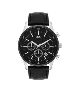Chronographs are among the most popular men's watches, as they combine in the tradition of pilot watches functionality with a sporty, elegant design. This copy from the Rhodenwald & Sons clock manufacturer brings everything that characterizes a high-quality chronograph, from the scratch-resistant IP-coated stainless steel housing with screwed floor to a dial with Sunray cut to the masco leather strap with crocodine embossing. Subtle accents set the line, minute index, date display, luminical pointer and three totalists in classic tricompax arrangement.