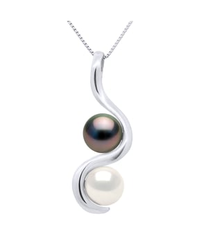 Colgante you & yo - perla genuina cultivada de tahiti - calidad a + - cultura y perla de agua dulce - colori blanco natural - calidad aaaa + - rondas 8-9 mm - Este colgante se entregará con una cadena de plata 925 milésimas disponibles - oro blanco 375 milésimas - Garantía 2 años - Entregado en un caso con un certificado de autenticidad y una garantía internacional - Todas nuestras joyas se hacen en Francia.