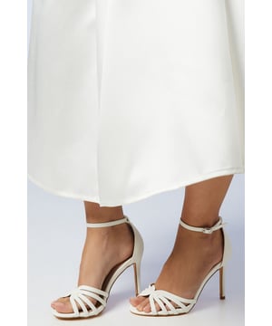 Wide Fit Bridal Tilda Lattice Front High Heeled Sandals