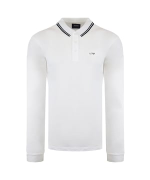 Armani Jeans White Black Polo Shirt 7V6F36 6JPTZ 1100