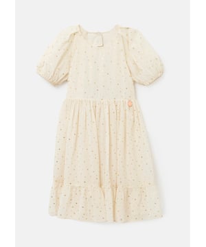 When you wish upon a star.. You get this stunning puff sleeve knee length dress with pretty open back detail scattered with gold foil stars. Heavenly... About Me: 100% Polyester. Look After Me: Think Planet. Wash At 30C.