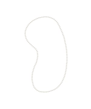 Collar o ópera de doble rango - perlas cultivadas de agua dulce de 6-7 mm blanco redondo - blanco - longitud 80 cm - Entregado en un caso con un certificado de autenticidad y una garantía internacional: todas nuestras joyas están hechas en Francia.