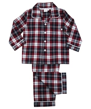 Boys Jordan Burgundy Check Traditional Pyjamas

Your little boy will look SO grown up in these traditional check fabric Pyjamas. 100% brushed cotton which is soft and cosy against the skin. This PJ set has lots of extra details like engraved buttons and white piping on the collar and cuffs. Just like a grown up pair of Pyjamas only smaller! 
It’s easy to create mini-me looks with our Jordan Check range as coordinating styles are also available in our adult collection.
Little known fact: the secret to a good night's sleep is a great pair of pyjamas. Our fan favourite classic two-piece PJ sets are made with 100% cotton and they're full of classic details and checks. Your little one will want to wear these awesome pyjama set all day long!
Sold as a Pyjama set.
Fabric: 100% cotton - Warm brushed cotton
Fire Warning : KEEP AWAY FROM FIRE AND FLAMES.
Wash Care Instructions : Machine wash inside out, do not soak, wash dark colours separately, do not iron trims. Save energy and wash at 30 degrees.
Do not tumble dry.