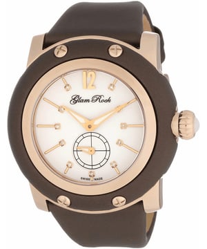 Glam Rock GR10048 - Herrenuhr Quarz aus Edelstahl• Material: Edelstahl• Glas: Saphir• Armband: Leder• Farbe: Braun Gold• Wasserbeständigkeit: 100 m (10 ATM)• Gehäusegröße: 46 mm