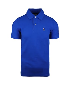 Psycho Bunny Classic Polo Manga corta Blue Mens Cotton Top B6K001B1PC Lapis