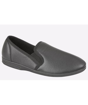 Comfortable, sleek, and a relaxed attire classic, these Zedzzz men's Ivor slippers boast twin gussets for easy wear, a padded footbed, and a durable outsole for wear in and around the house.
- Grain PU upper
- Twin gussets for easy slip on wear
- Padded footbed
- Textile Covered Injected Sole