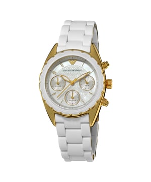 Emporio Armani AR5945 - Reloj para mujer cuarzo acero inoxidable• material: acero inoxidable• cristal: minèral• pulsera: acero inoxidable• correa: oro blanco• resistencia al agua: 50 m (5 ATM)• tamaño de la caja: 35 mm
