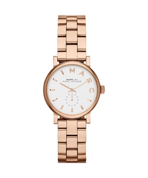 Specification Details Brand Marc by Marc Jacobs Model MBM3248 Barcode Number 796483028937 Gender Women's Case Diameter 28 mm Case Material Rose Gold-plated Stainless Steel Case Colour Rose Gold Dial Colour White Band Material Stainless Steel Band Colour Rose Gold Movement Quartz (Battery) Chronograph N/A Water Resistance N/A
