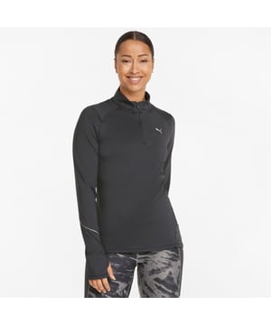 PRODUCT STORY Experience performance at its most essential with our 5K collection, a line of impeccably engineered gear for the serious runner with uncompromising tastes. Our 5K Knit Half-Zip Running Top is a stylish and sustainable answer to warmth on the go for the dedicated runner, featuring recycled materials and the latest in dryCELL technology. FEATURES & BENEFITS Contains Recycled Material: Made with recycled fibers. One of PUMA's answers to reduce our environmental impact.dryCELL: PUMA's designation for moisture-wicking properties that help keep you dry and comfortablemiDori®: Made with the bio-based finishing treatment miDori® bioWick. DETAILS High neckDecorative seamsReflective design elementsStrategically placed mesh to enhance breathability and provide ultimate ventilation
