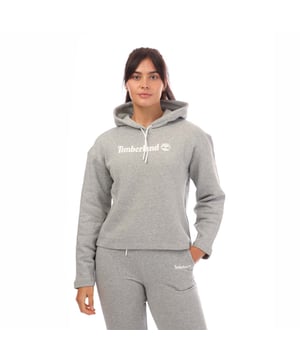 Dames Timberland Northwood Brushback Hoody in grijs heather.- Verstelbare capuchon.- Lineaire logoprint.- Uitgesneden silhouet.- Relaxed fit.- 80% Katoen 20% Polyester.- Ref: A5S1J052