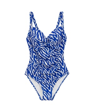 85% Gerecycleerd Polyester, 15% Elastaan. Stof: Zachte aanraking, Stretch. Ontwerp: Abstract, all-over print. Bevestiging: Pull-On. Hals: Liefje. Non-Wired Gewatteerde Cups, Buikbandcontrole, Gedraaide Knoop Voorkant. Stoftechnologie: UV-bescherming. Mouwtype: Mouwloos. Zonneschatting: UPF 50+.