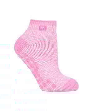 The same warmth and comfort as the original Heat Holders® Crew sock, but in a shorter ankle length! Includes non-slip grippers on the bottom to provide better traction on indoor wood or tiled surfaces. Keep feet warm on the coldest of days and pull on this pair of solid color, slipper style, ankle length Heat Holders® for ladies, the warmest thermal sock. Thick, chunky and with a massive tog rating of 2.34, Heat Holders® are made from a specially developed heavy bulk yarn which has extreme thermal qualities. With long pile cushioning, these thermal socks will help keep feet fully comfortable and supported. The inside of each sock has been intensively brushed that not only feels sensationally soft but also traps warm air close to the skin keeping your feet warmer for longer. Heat Holders are non-binding. They are diabetic friendly and provide relief for cold feet due to circulation problems. These are size 4-8 uk, 5-9 us and 37-42 eur.