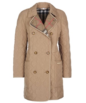 100% polyester; Burberry gewatteerd jack Tything;  Model: 80842001;  Hoogwaardige afwerking;  Klassieke kraag;  Lichtgewicht overgangsjack;  Double-breasted met elk vier knopen;  Twee voorzakken;  diamant quilten;  Geruite voering typisch voor het label;  Burberry-logodetails