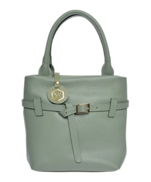 Bolso de mano  
100% cuero de vaca  
Cierre superior con cremallera  
Bolsillo interno con cremallera  
Dimensiones: 21x27x11.5 cm  
Asa: 34 cm  
Correa para el hombro: 120 cm